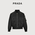 Prada 26SS Re-Nylon Arm Triangle Logo Functional Bomber Jacket – Black