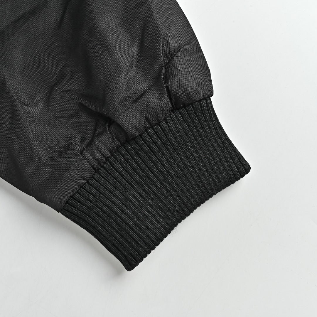 Prada 26SS Re-Nylon Arm Triangle Logo Functional Bomber Jacket – Black
