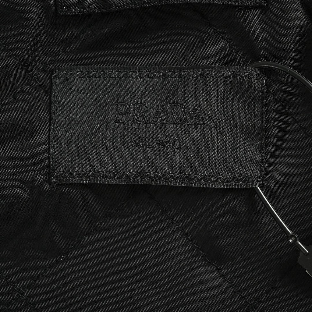 Prada 26SS Re-Nylon Arm Triangle Logo Functional Bomber Jacket – Black