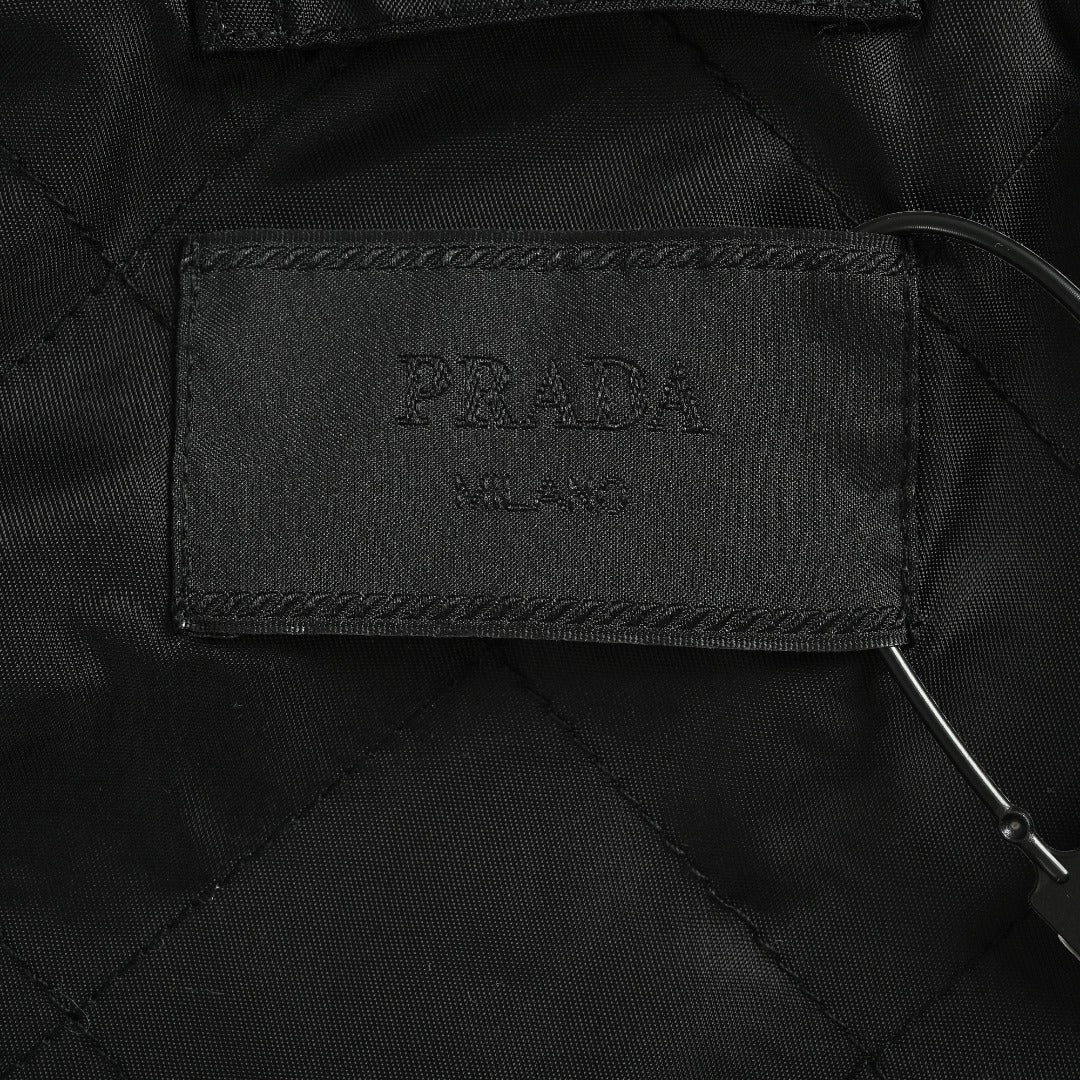 Prada 26SS Re-Nylon Arm Triangle Logo Functional Bomber Jacket – Black