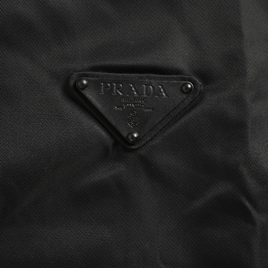 Prada PRD Two-Tone Triangle Logo Hooded Zip Jacket – Black