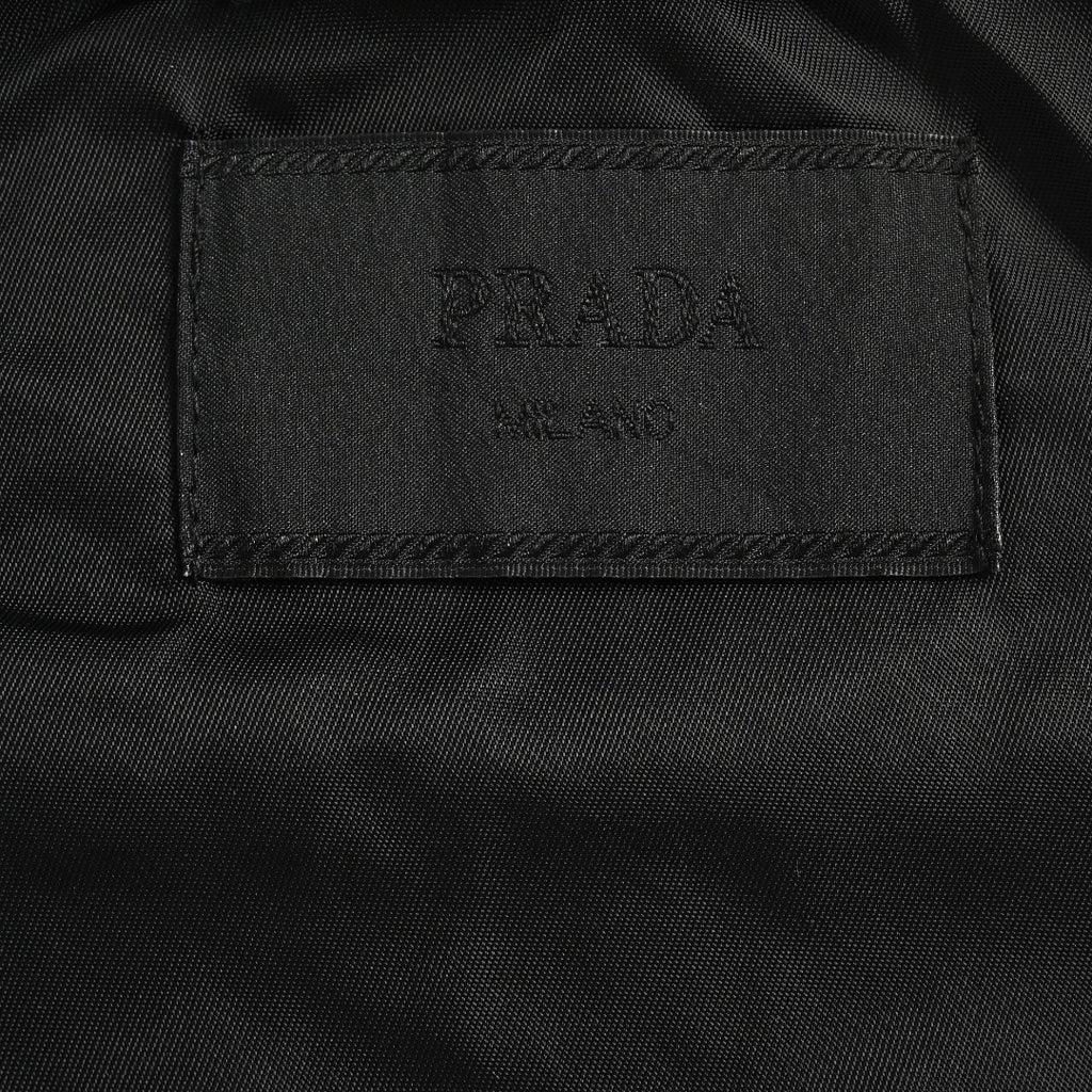 Prada PRD Two-Tone Triangle Logo Hooded Zip Jacket – Black