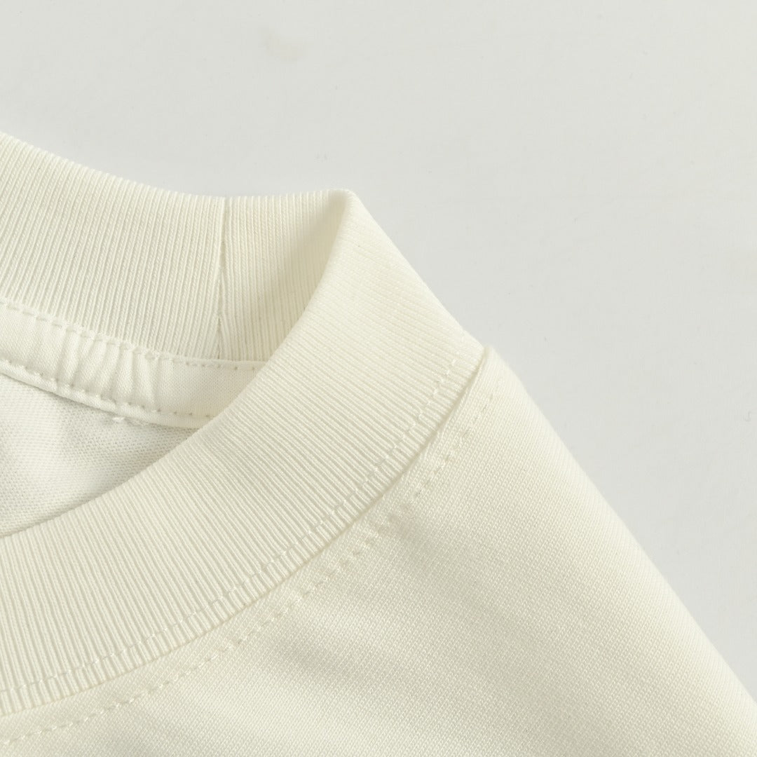 Prada 25FW Oversized Ink-Splash Logo Print Long-Sleeve T-Shirt – White