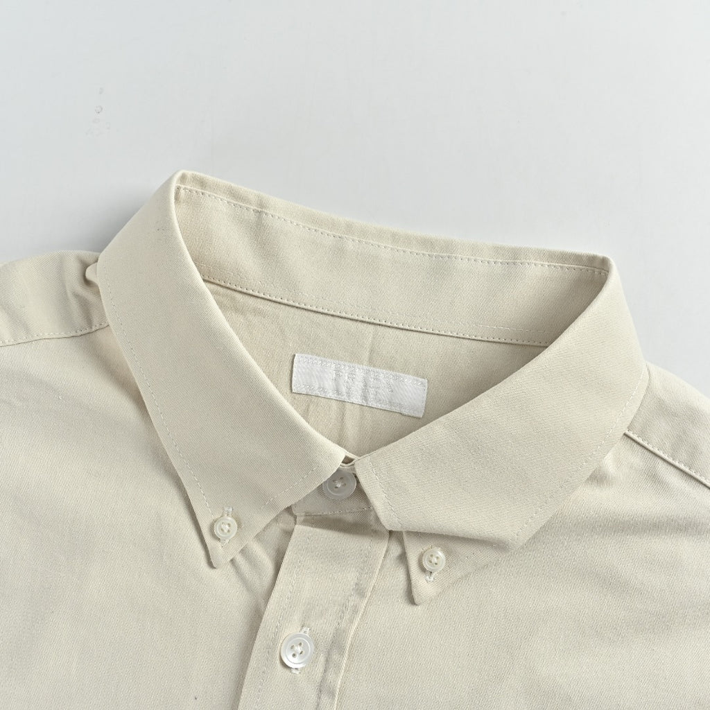 Prada PRD Embroidered Badge Long-Sleeve Oxford Shirt – Stone