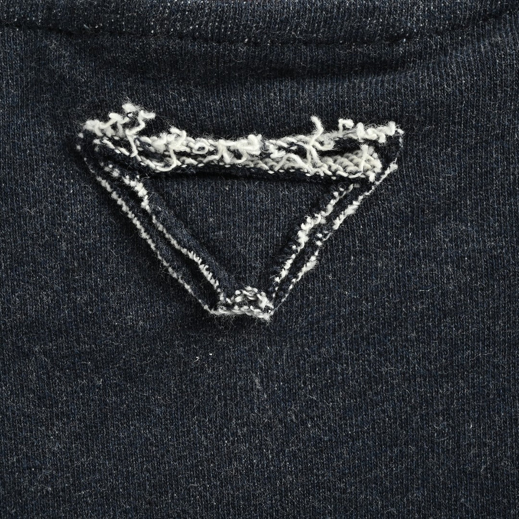 Prada PRD Small Logo Stripe-Trim Crewneck Sweatshirt – Black