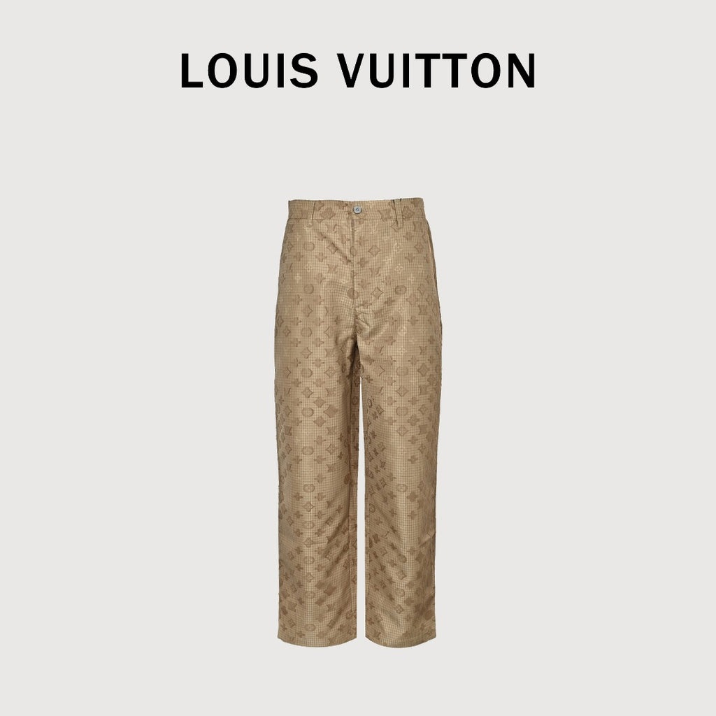 Louis Vuitton LV Monogram All-Over Print Ripstop Straight Trousers – Khaki