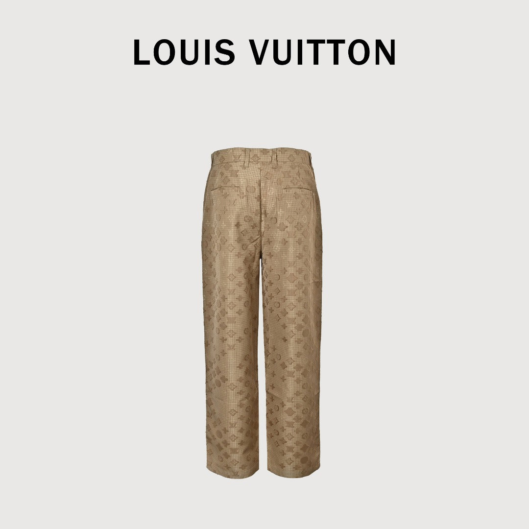 Louis Vuitton LV Monogram All-Over Print Ripstop Straight Trousers – Khaki