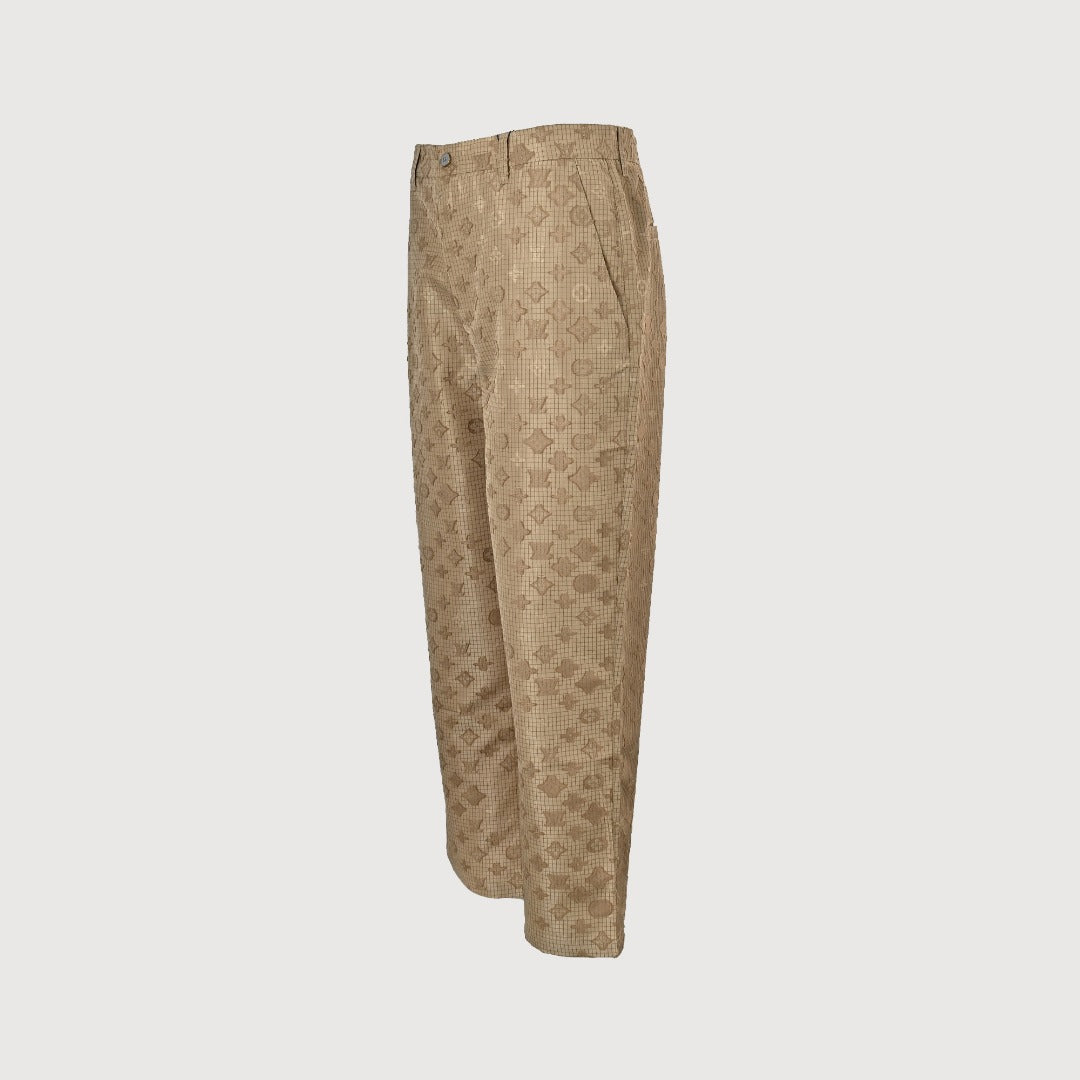 Louis Vuitton LV Monogram All-Over Print Ripstop Straight Trousers – Khaki
