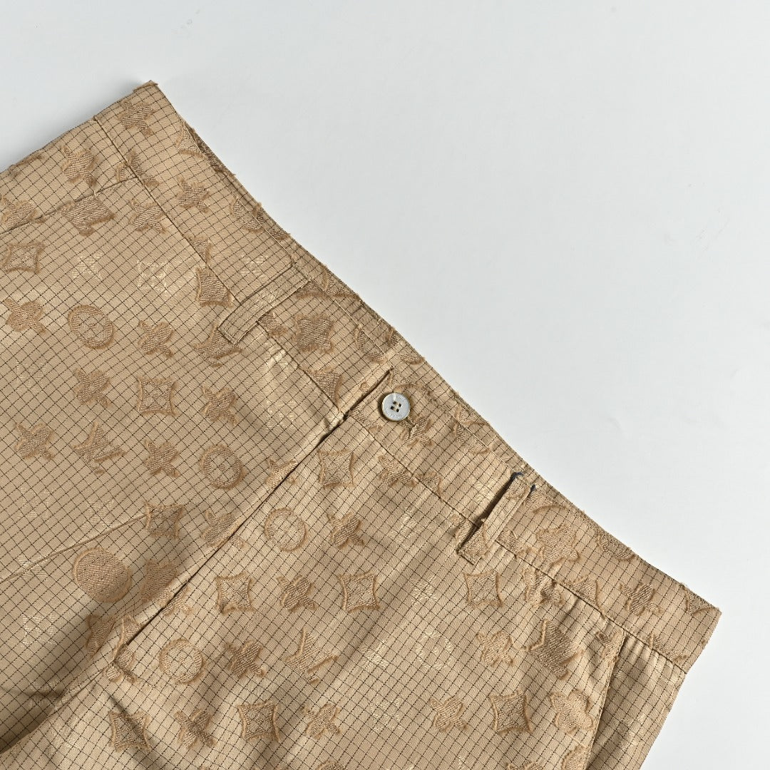 Louis Vuitton LV Monogram All-Over Print Ripstop Straight Trousers – Khaki