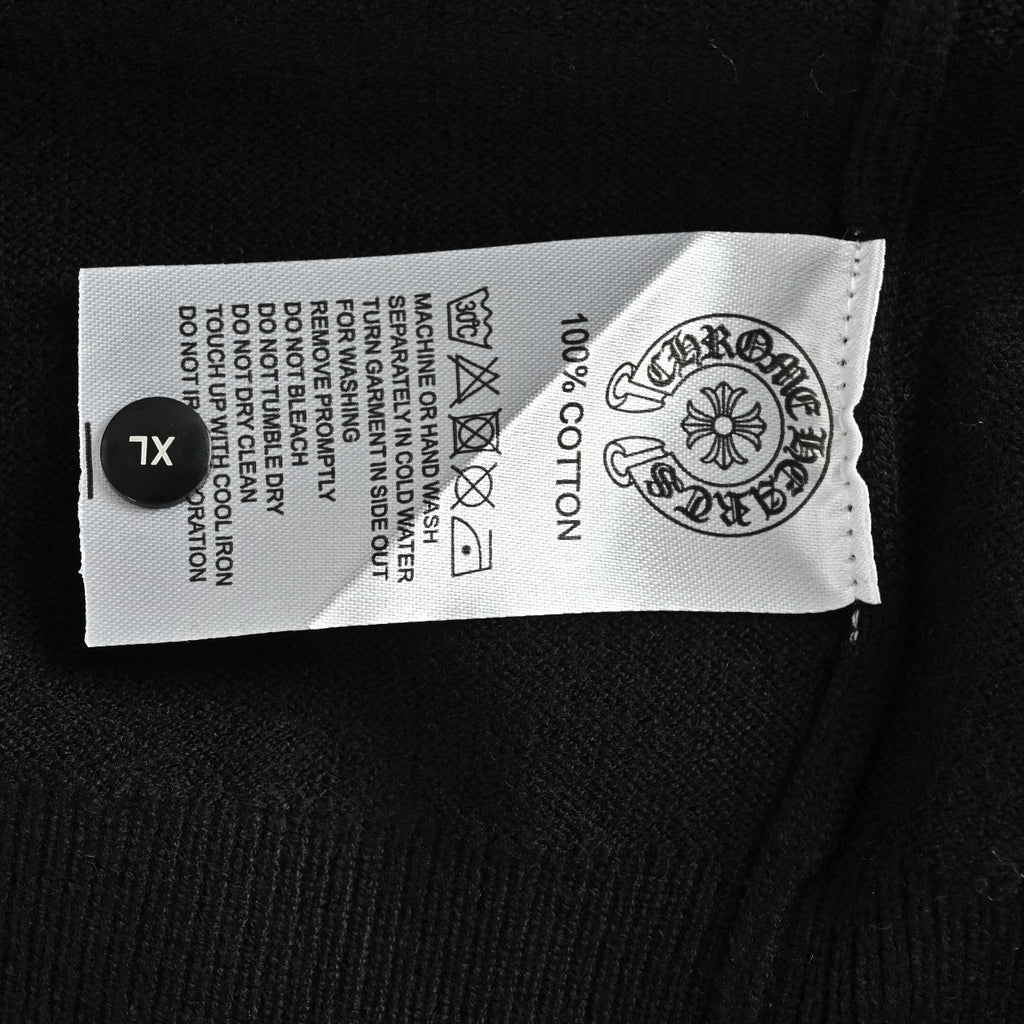 Chrome Hearts Crystal-Embellished Logo Knit Crewneck Sweatshirt – Black