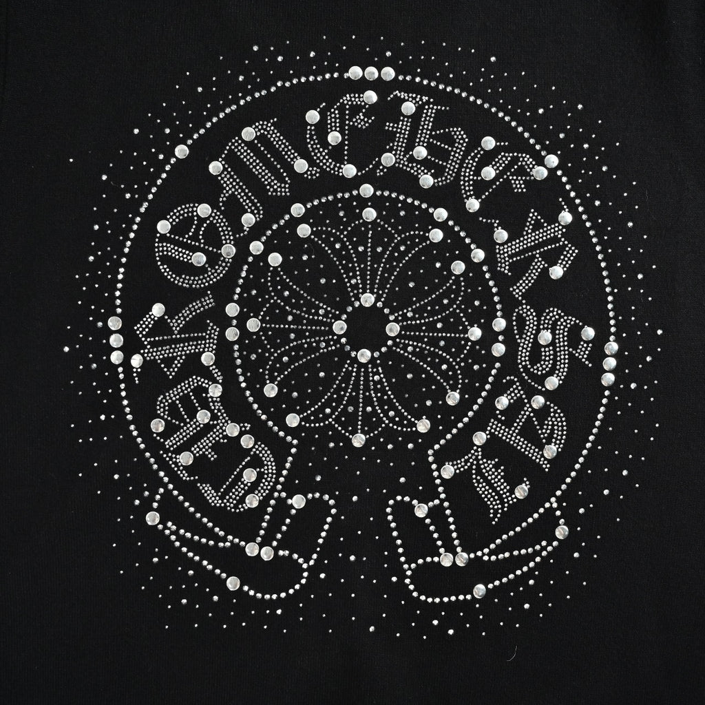 Chrome Hearts Crystal-Embellished Logo Knit Crewneck Sweatshirt – Black