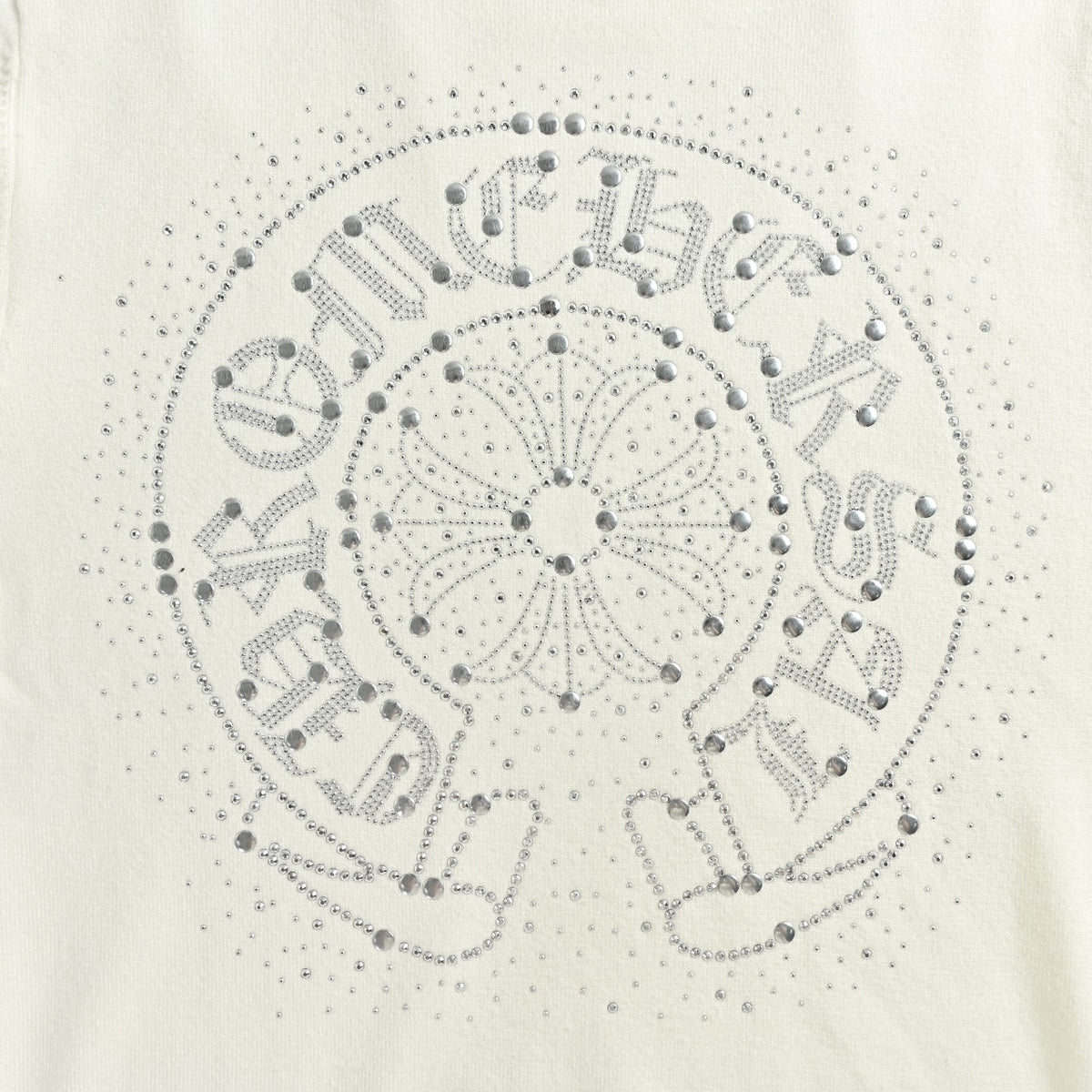 Chrome Hearts Crystal-Embellished Logo Knit Crewneck Sweatshirt – White