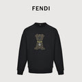 Fendi 26SS Embroidered Dog F Logo Crewneck Sweatshirt