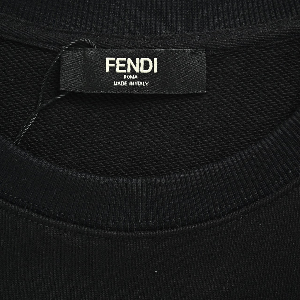 Fendi 26SS Embroidered Dog F Logo Crewneck Sweatshirt