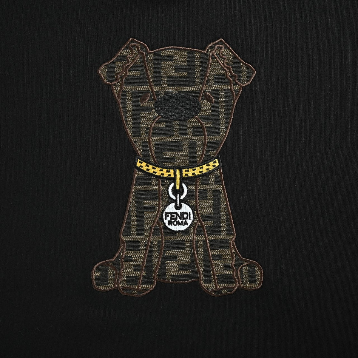 Fendi 26SS Embroidered Dog F Logo Crewneck Sweatshirt