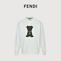 Fendi Embroidered Pet Dog F-Logo Crewneck Sweatshirt – White