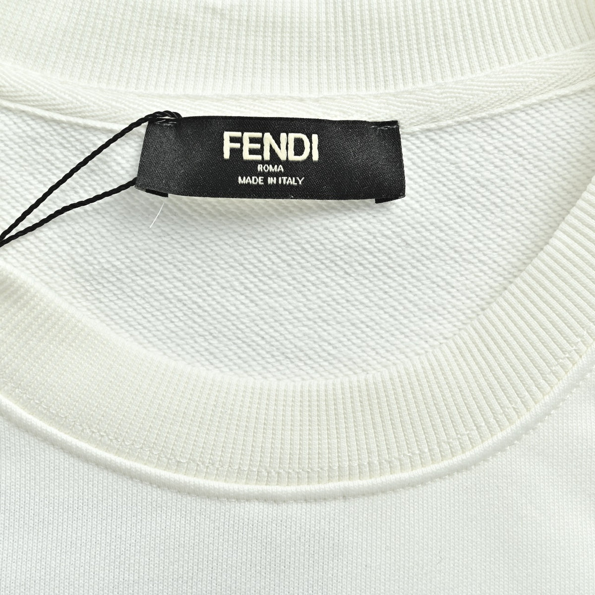 Fendi Embroidered Pet Dog F-Logo Crewneck Sweatshirt – White