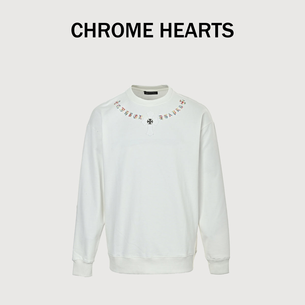 Chrome Hearts 26SS Sanskrit Script White Crewneck Sweatshirt