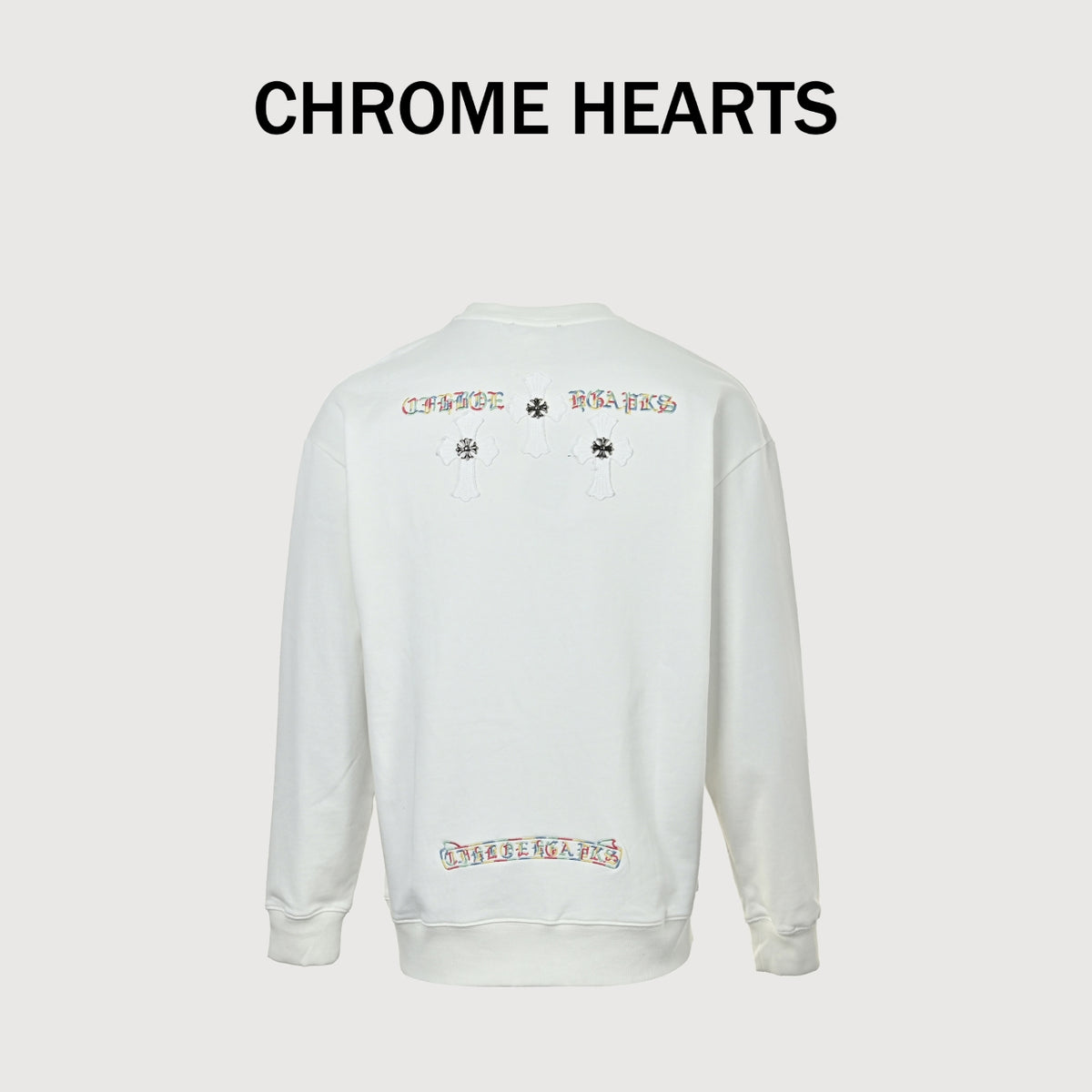 Chrome Hearts 26SS Sanskrit Script White Crewneck Sweatshirt