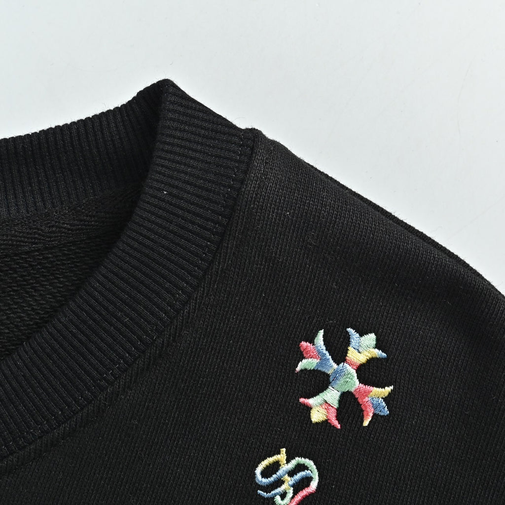 Chrome Hearts Gothic Collar Crewneck Sweatshirt – Black