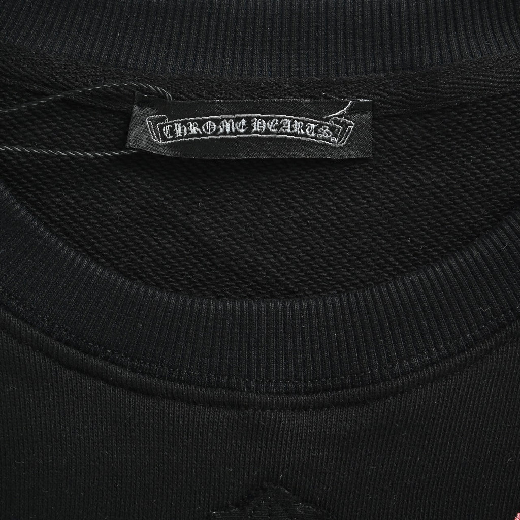 Chrome Hearts Gothic Collar Crewneck Sweatshirt – Black