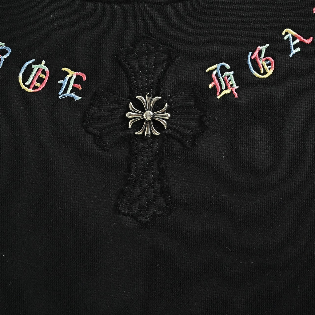 Chrome Hearts Gothic Collar Crewneck Sweatshirt – Black