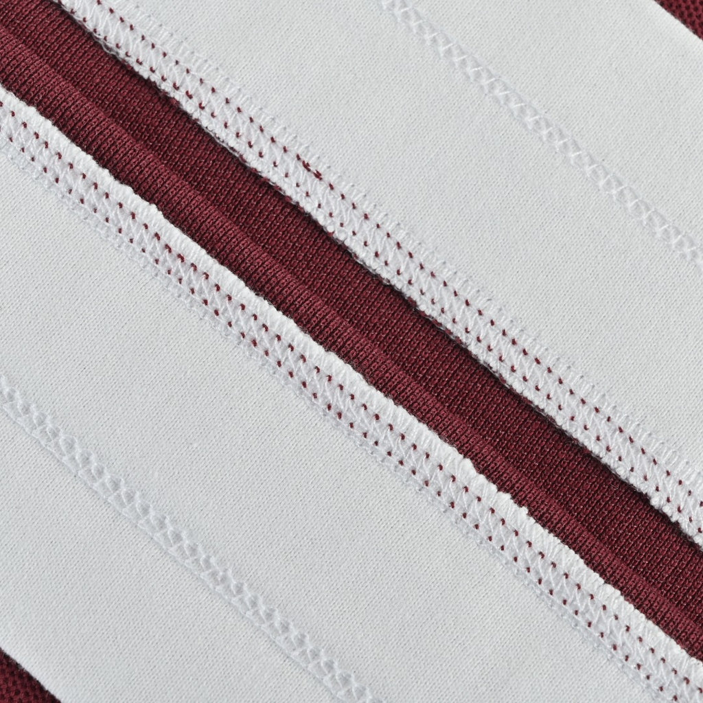 Prada PRD Patchwork Label Faux Two-Piece Long Sleeve Polo Shirt – Burgundy