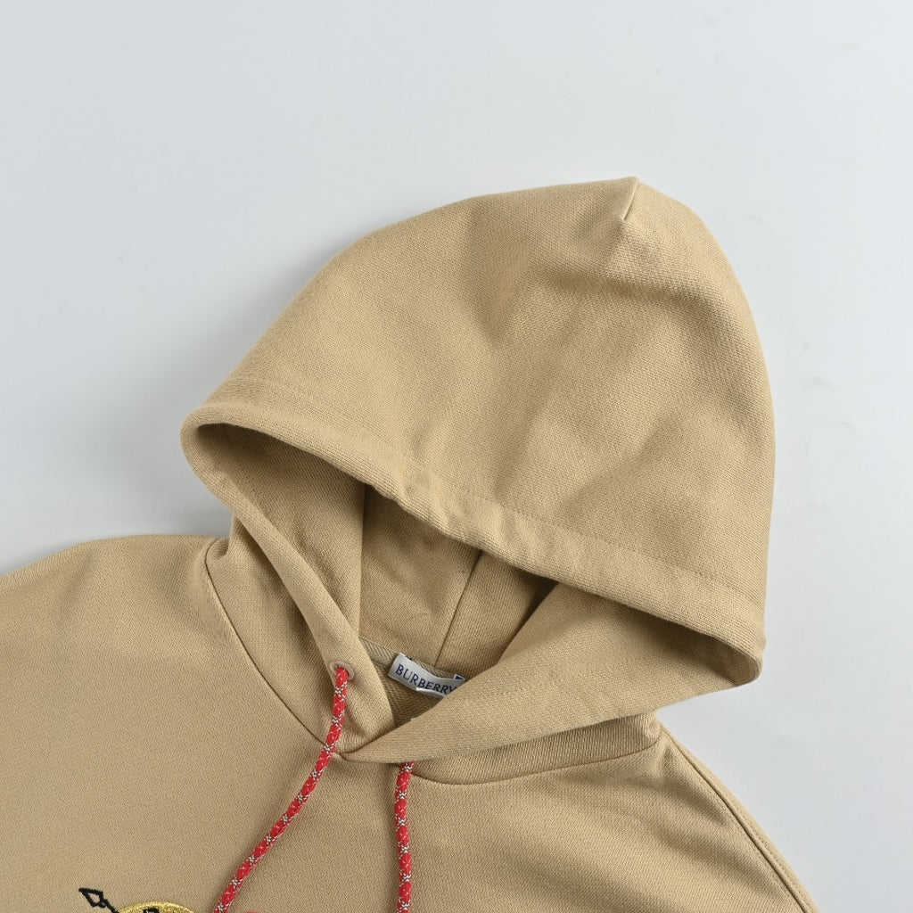 Burberry BBR Lunar New Year Flocked Embroidered Warhorse Hoodie – Khaki