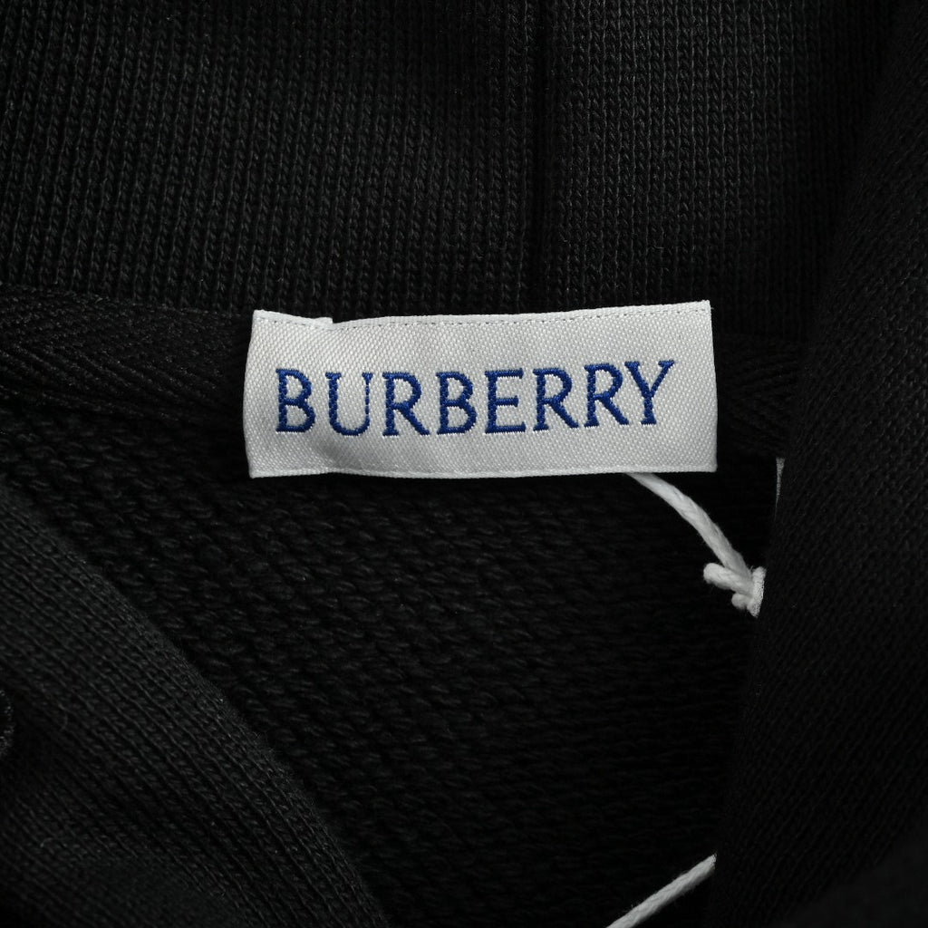 Burberry BBR Lunar New Year Flocked Embroidered Warhorse Hoodie – Black