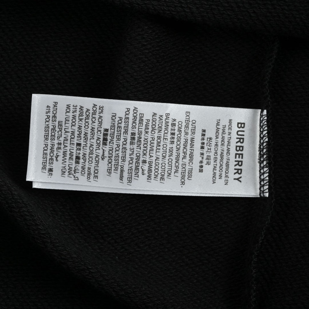Burberry BBR Lunar New Year Flocked Embroidered Warhorse Hoodie – Black