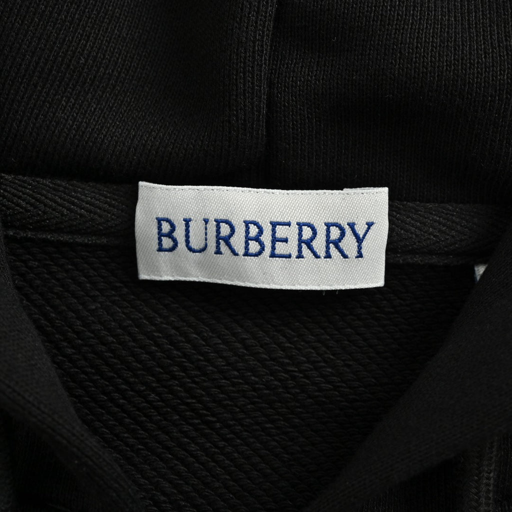 Burberry BBR Check Warhorse Embroidered Full-Zip Hoodie – Black