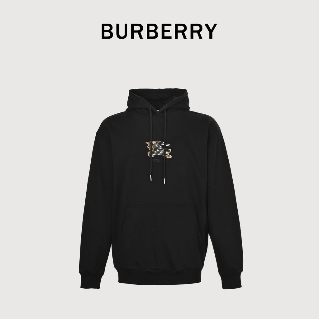 Burberry BBR Warhorse Embroidered Matching Set Hoodie – Black