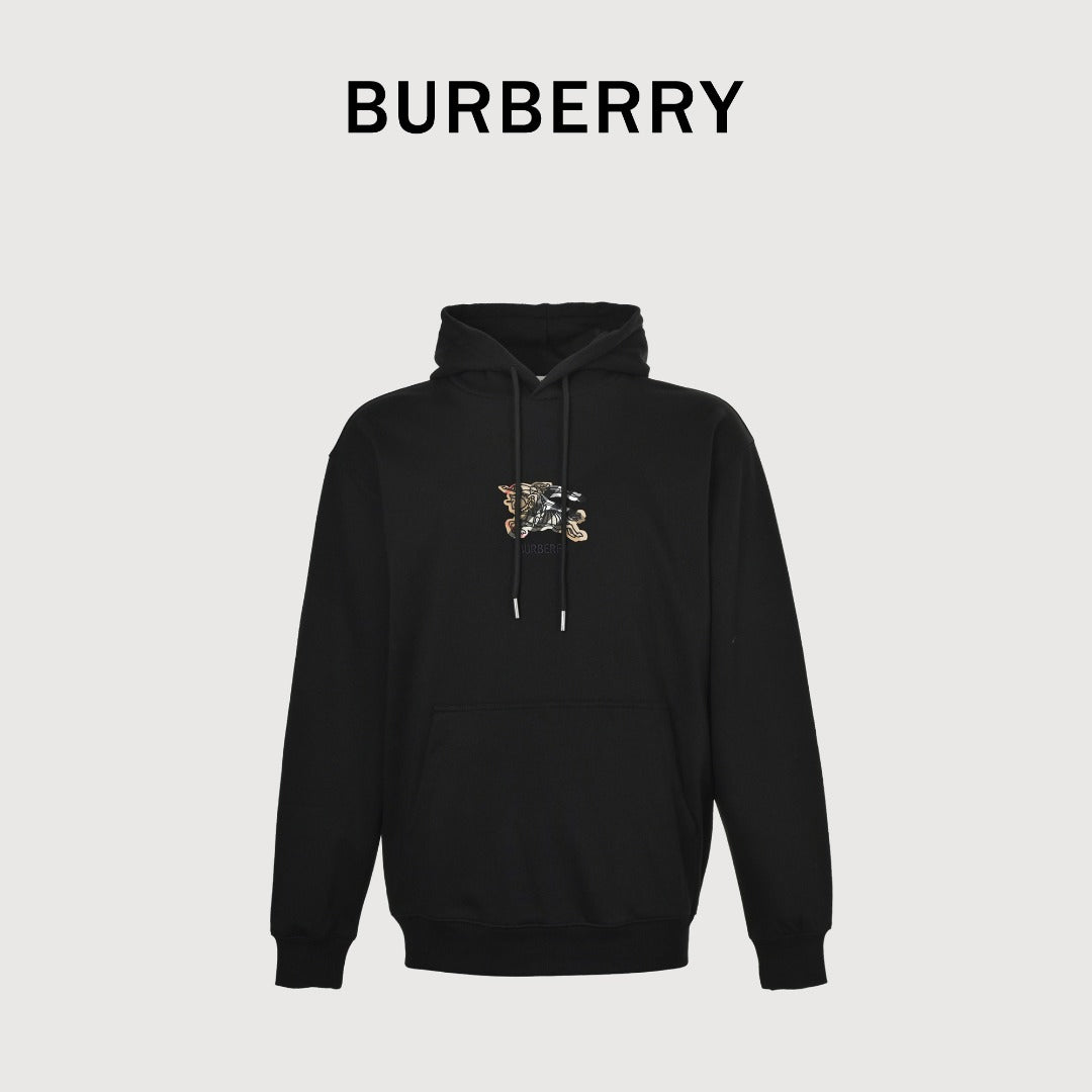 Burberry BBR Warhorse Embroidered Matching Set Hoodie – Black