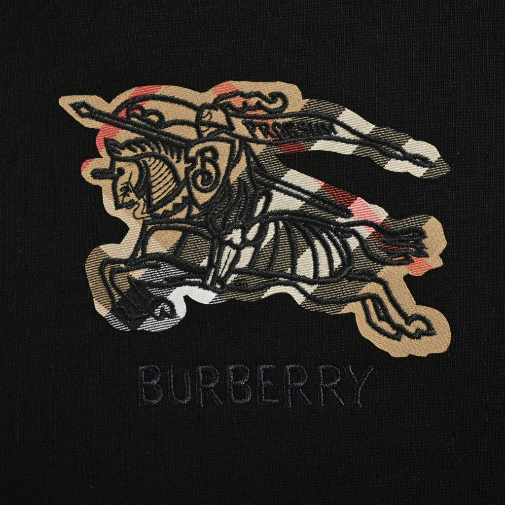 Burberry BBR Warhorse Embroidered Matching Set Hoodie – Black