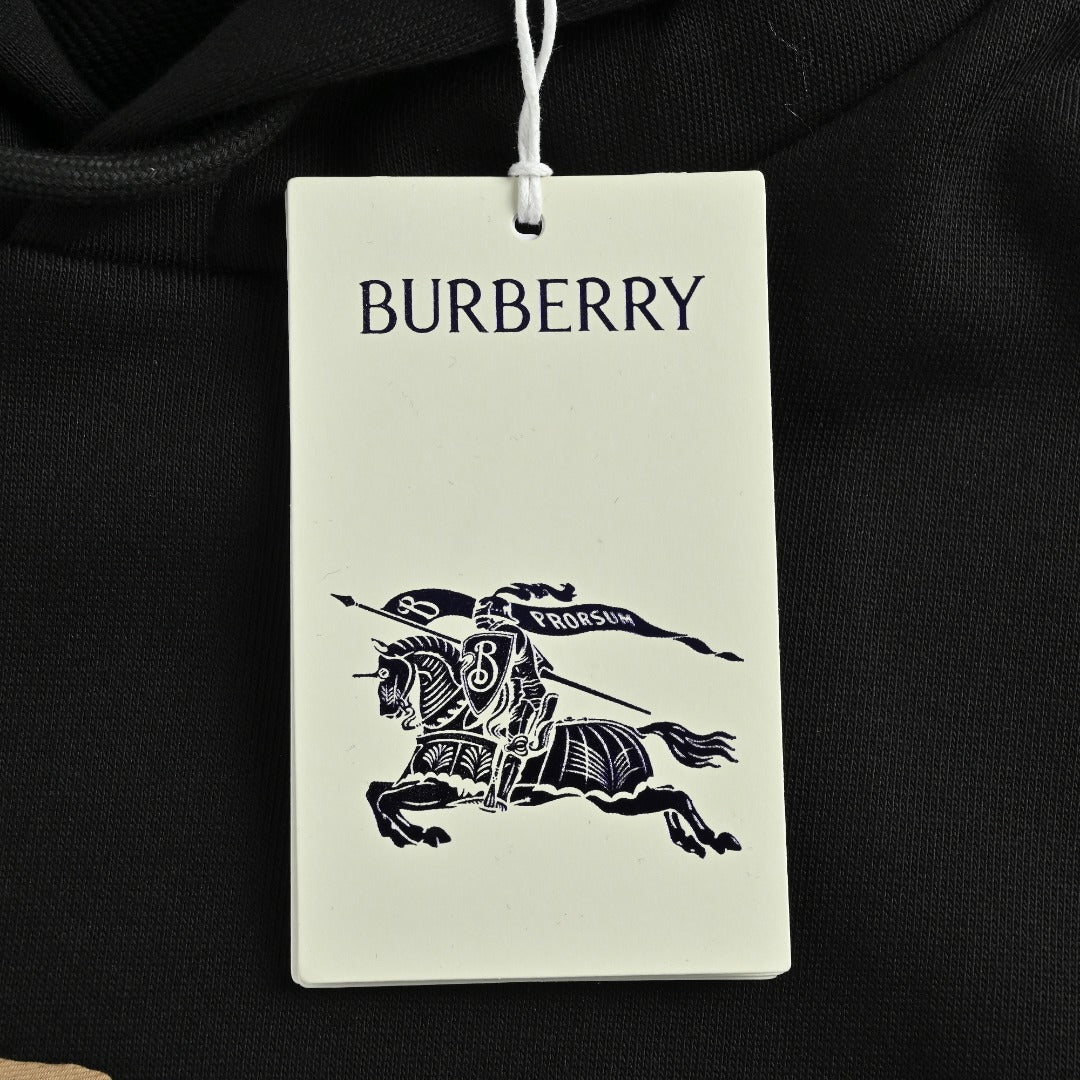 Burberry BBR Warhorse Embroidered Matching Set Hoodie – Black