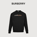 Burberry BBR Eight-Color Embroidered Logo Crewneck Sweatshirt – Black