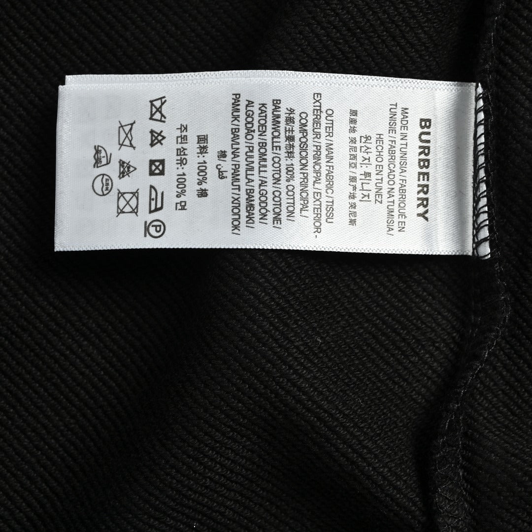 Burberry BBR Eight-Color Embroidered Logo Crewneck Sweatshirt – Black