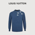 Louis Vuitton LV Cloud Jazz Trumpet Silhouette Jacquard Crewneck Sweater – Navy