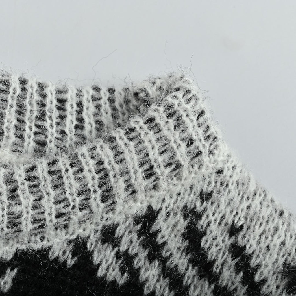 Givenchy 25FW All-Over Check Mohair Knit Sweater – Black/White
