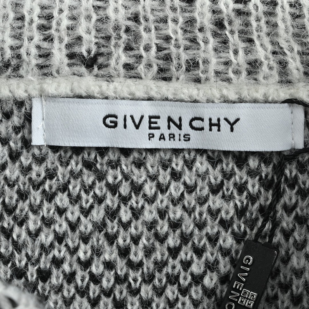 Givenchy 25FW All-Over Check Mohair Knit Sweater – Black/White