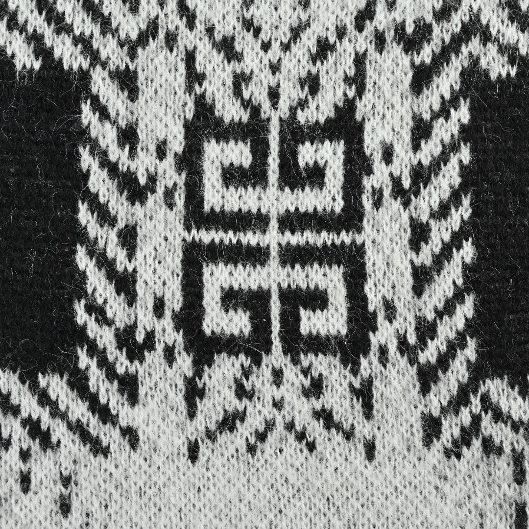Givenchy 25FW All-Over Check Mohair Knit Sweater – Black/White