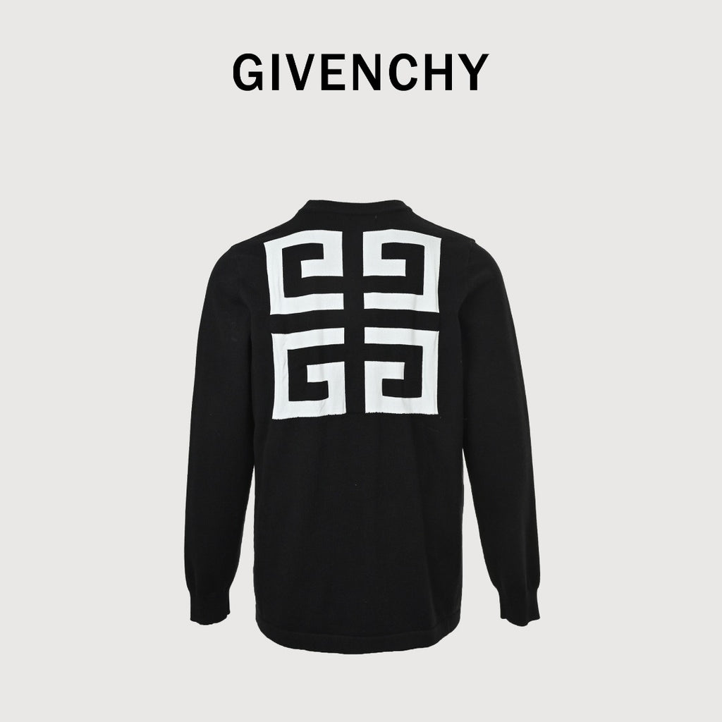 Givenchy 4G Logo Jacquard Crewneck Sweater – Black