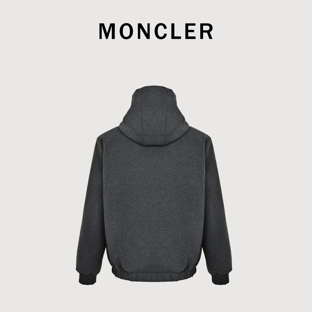 Moncler Sleeve Logo Patch Reversible Zip Hooded Jacket – Black
