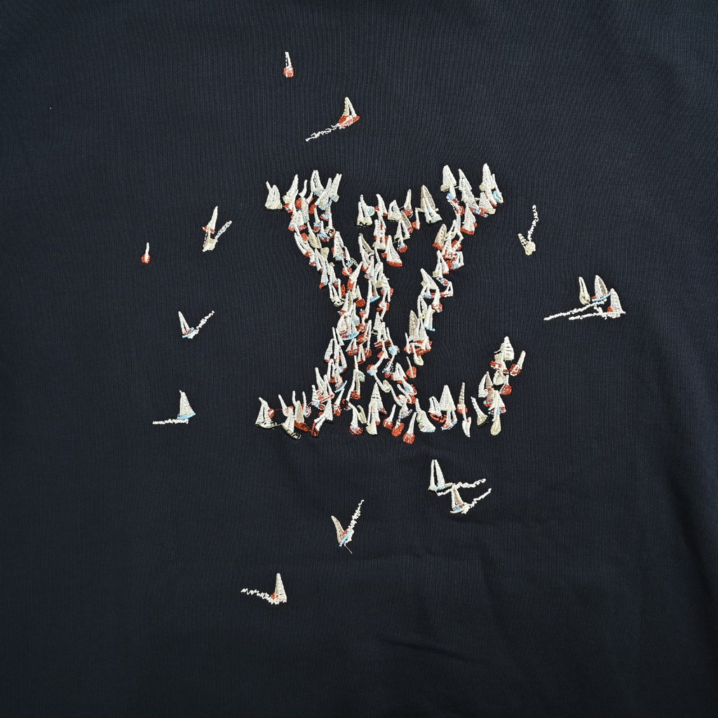 Louis Vuitton LV Sailboat Embroidered Pullover Hoodie – Navy