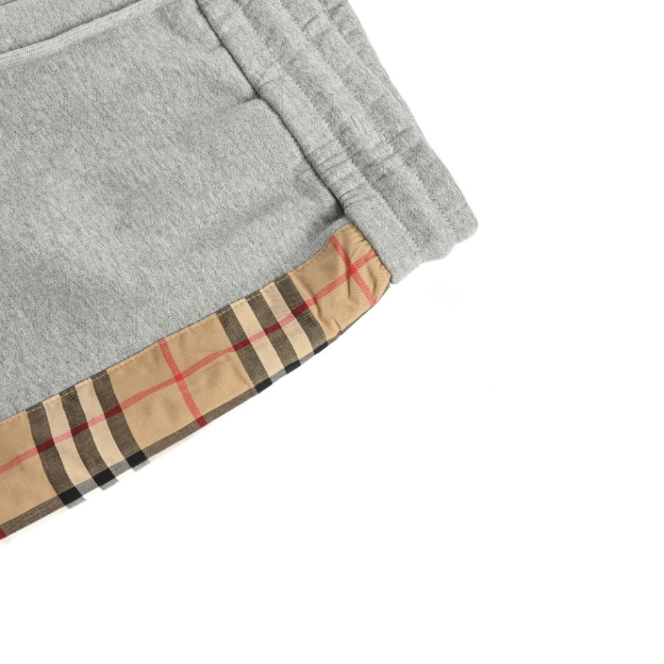 Burberry Side Vinyl Logo Check Jogger Sweatpants – Grey
