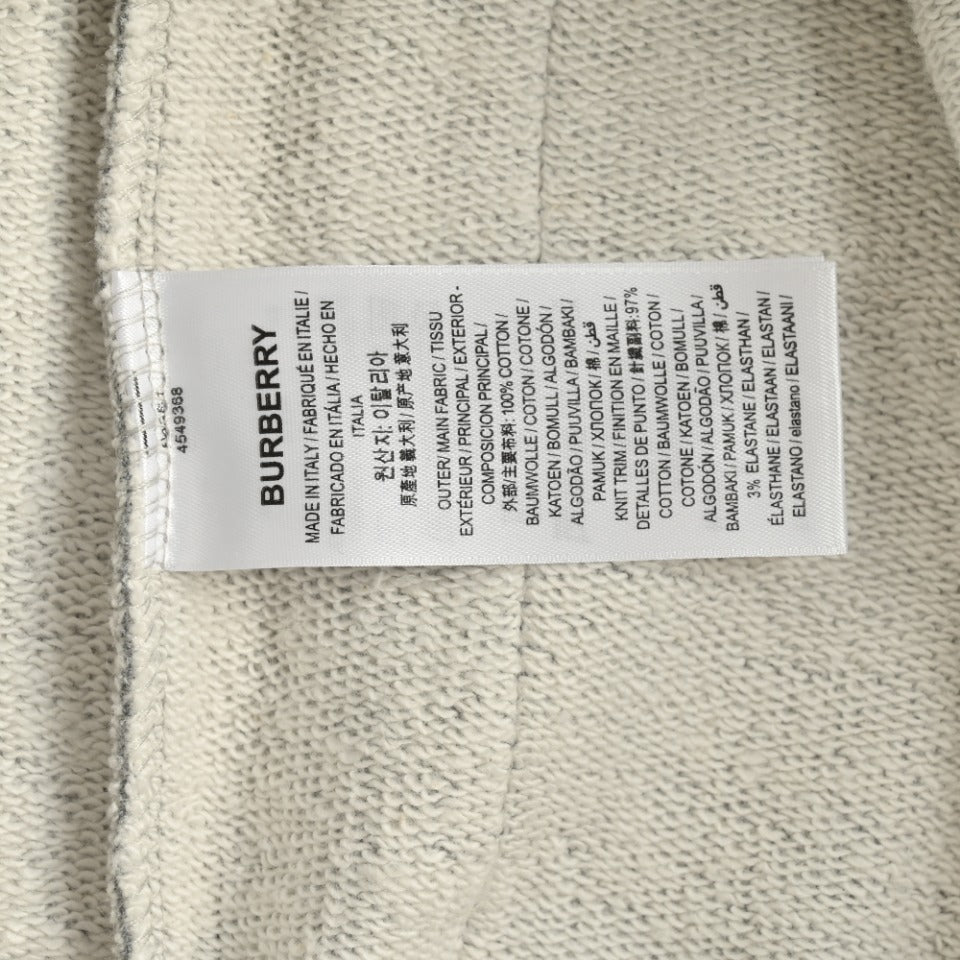 Burberry Side Vinyl Logo Check Jogger Sweatpants – Grey
