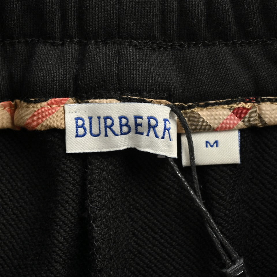 Burberry Side Vinyl Logo Check Jogger Sweatpants – Black