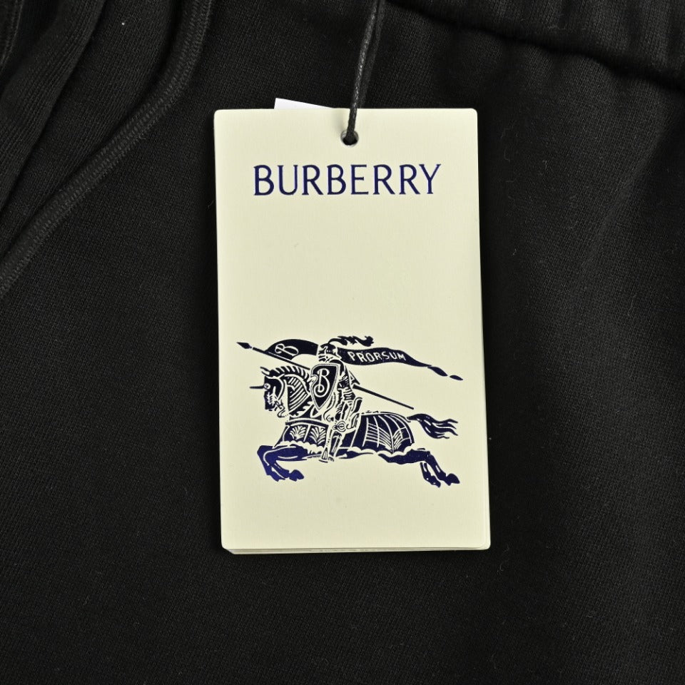 Burberry Side Vinyl Logo Check Jogger Sweatpants – Black