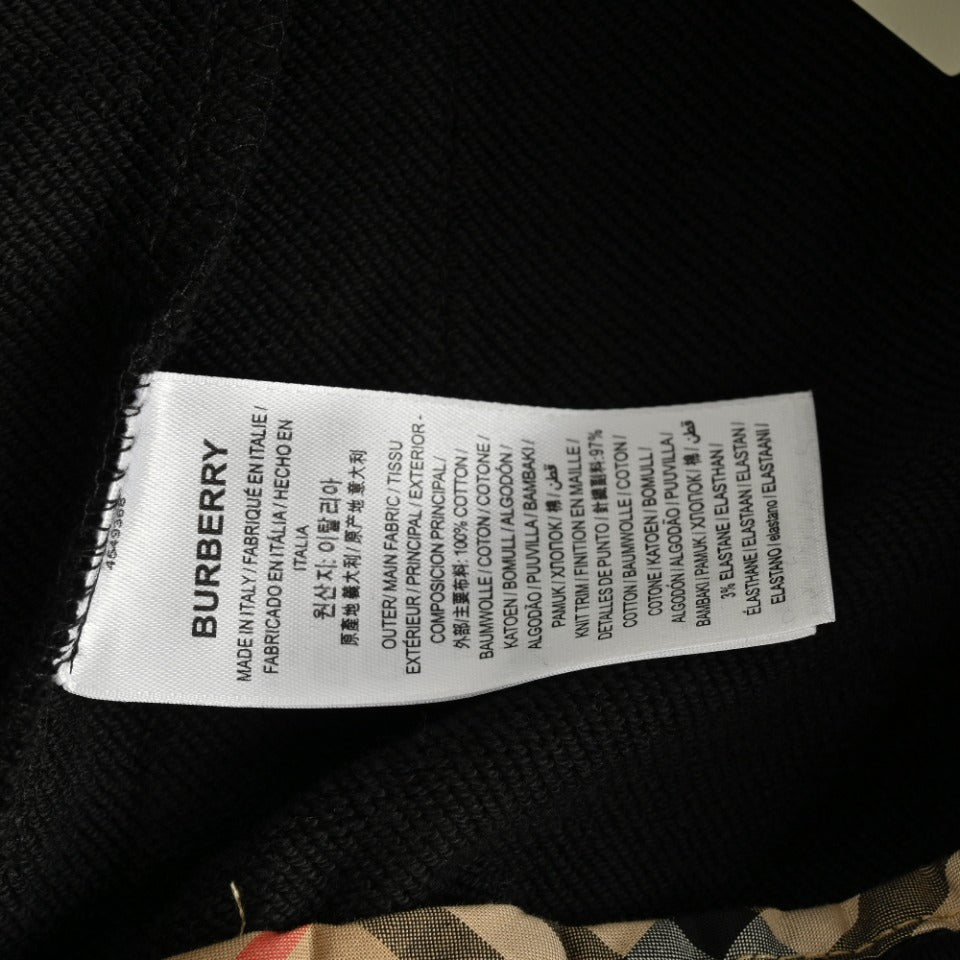 Burberry Side Vinyl Logo Check Jogger Sweatpants – Black