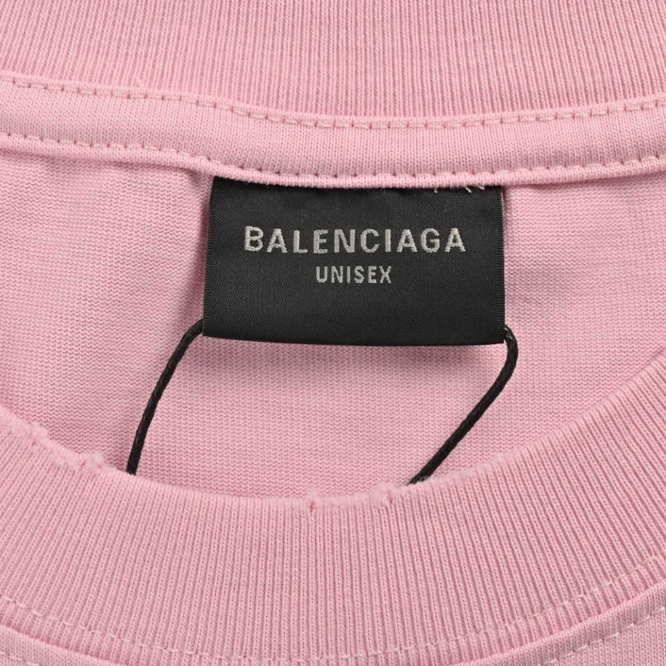 Balenciaga x Vogue Place Vendôme Digital Print Long Sleeve T-Shirt – Pink